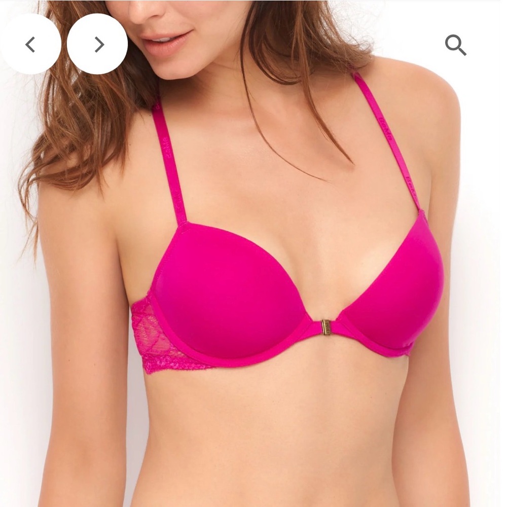 BeMe New York Magenta Front Closure Lightly Padded Racerback  Lace Bra Various